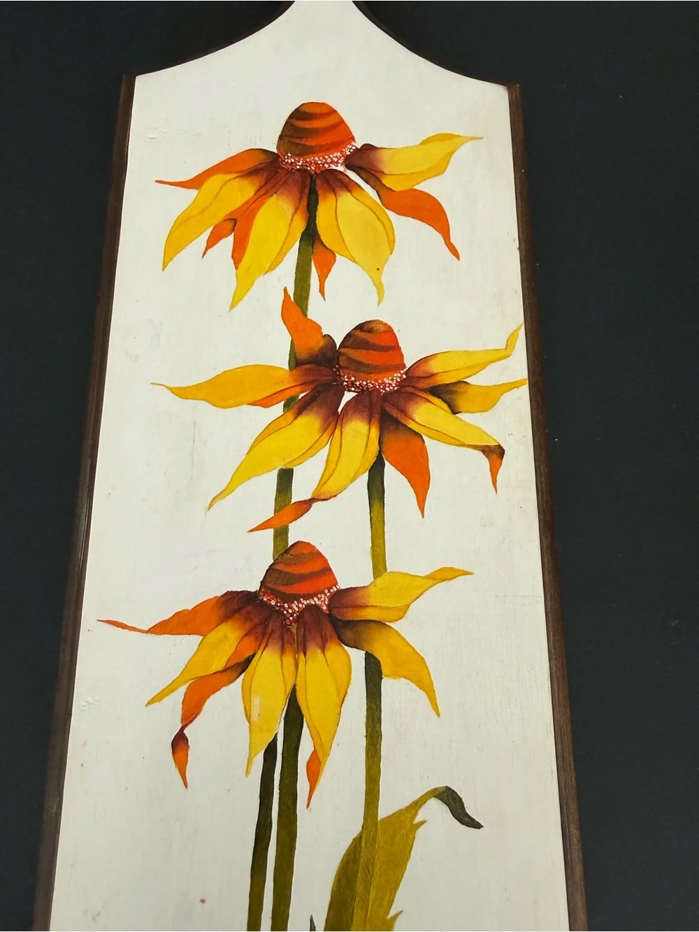 Hand-Painted Yellow & Orange Floral Wall Art